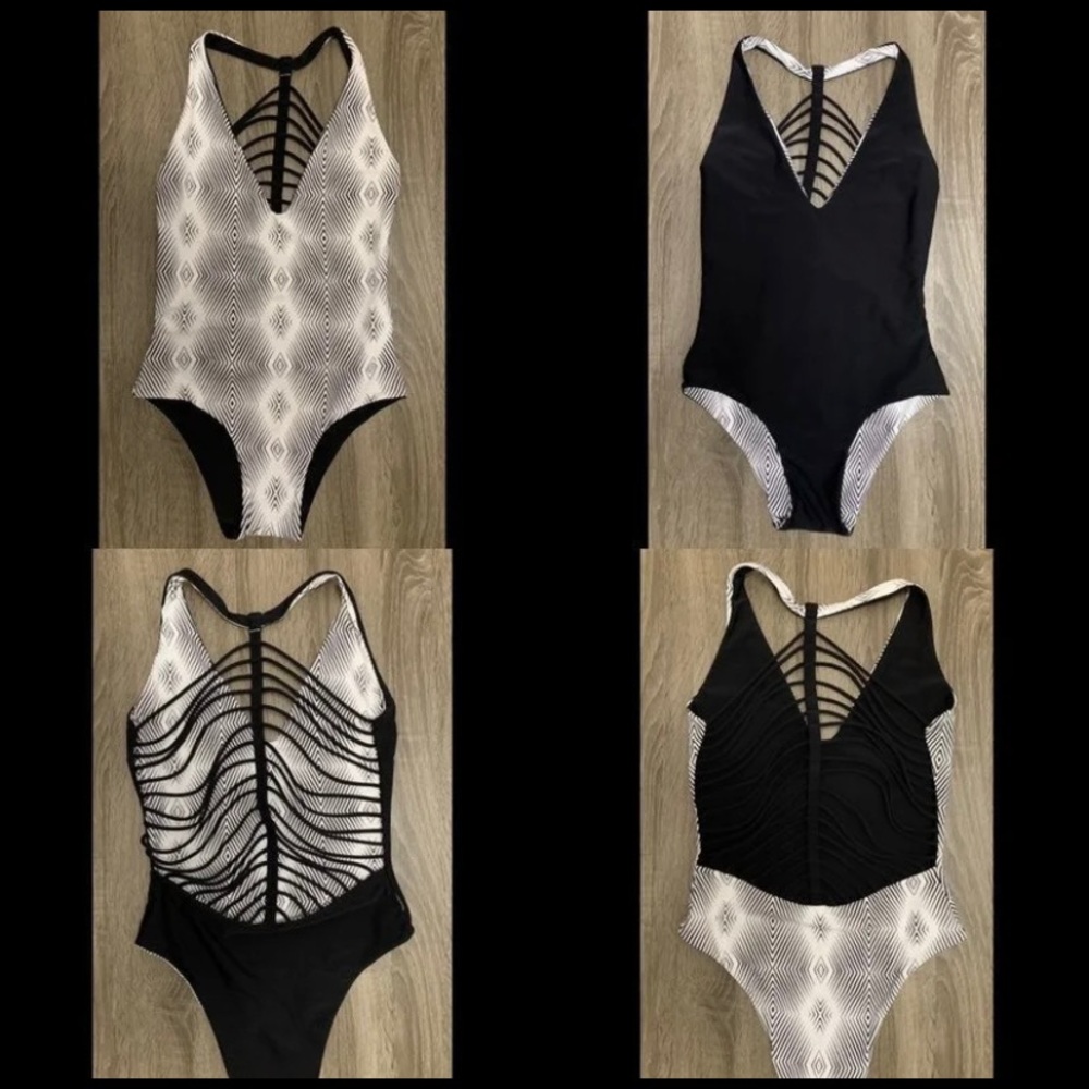 Cute Black & White Reversible SwimSuit